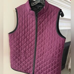 Lafayette 148 Quilted Vest in Plum